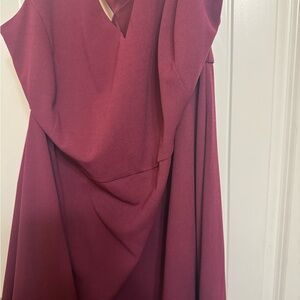 Elegant Burgundy Women's Dress
